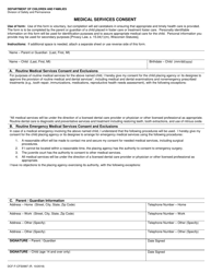 Form DCF-F-CFS0997 &quot;Medical Services Consent&quot; - Wisconsin