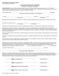 Document preview: Formulario DCF-F-CFS1590-E-S Acuerdo De Colocacion Voluntaria - Wisconsin (Spanish)