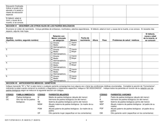Formulario DCF-F-CFS0149-E-S Cuestionario Sobre Antecedentes Familiares - Medicos/Geneticos - Wisconsin (Spanish), Page 4