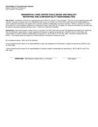 Document preview: Form DCF-F-CFS2172 Residential Care Center Child Abuse and Neglect Reporting and Confidentiality Responsibilities - Wisconsin