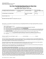 Document preview: Form DCF-F-DETM-13767-H Refugee Cash Assistance Termination - Notice of Decision - Wisconsin (Hmong)