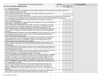 Form DCF-F-CFS0070 Initial Licensing Checklist - Day Camps - Dcf 252 - Wisconsin, Page 3