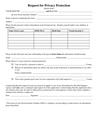 Form DCF-F-DWSC11376 Request for Privacy Protection for Child Support Participants - Wisconsin, Page 2