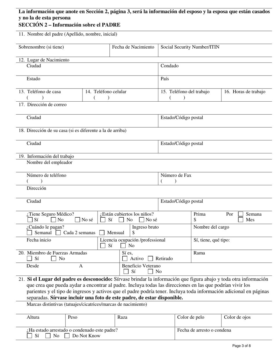 Formulario DCF-F-DWSC11002-S Solicitud De Guardian Para Servicios De Mantenimiento De Menores - Wisconsin (Spanish), Page 3