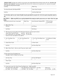 Form DCF-F-DWSC11053-H Parent&#039;s Application for Child Support Services - Wisconsin (Hmong), Page 2