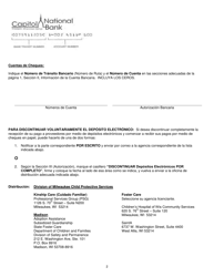 Formulario DCF-F-CFS2185-S Autorizacion De Deposito Electrpnico Para El Pago a Proveedores - Wisconsin (Spanish), Page 2