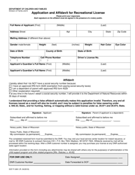 Form DCF-F-2461 Application and Affidavit for Recreational License - Wisconsin, Page 2