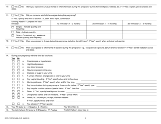 Form DCF-F-CFS0149A-E Family History Questionnaire Medical/Genetic - Pregnancy and Delivery Information - Wisconsin, Page 2