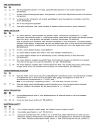 Form DCF-F-4147-E Fire Safety Inspection - Shelter Cares - Wisconsin, Page 2