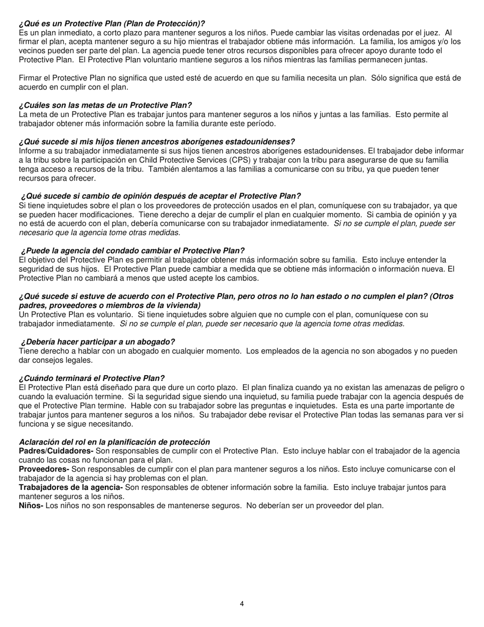 Formulario DCF-F-CFS2179-E-S Plan De Proteccion - Wisconsin (Spanish), Page 4