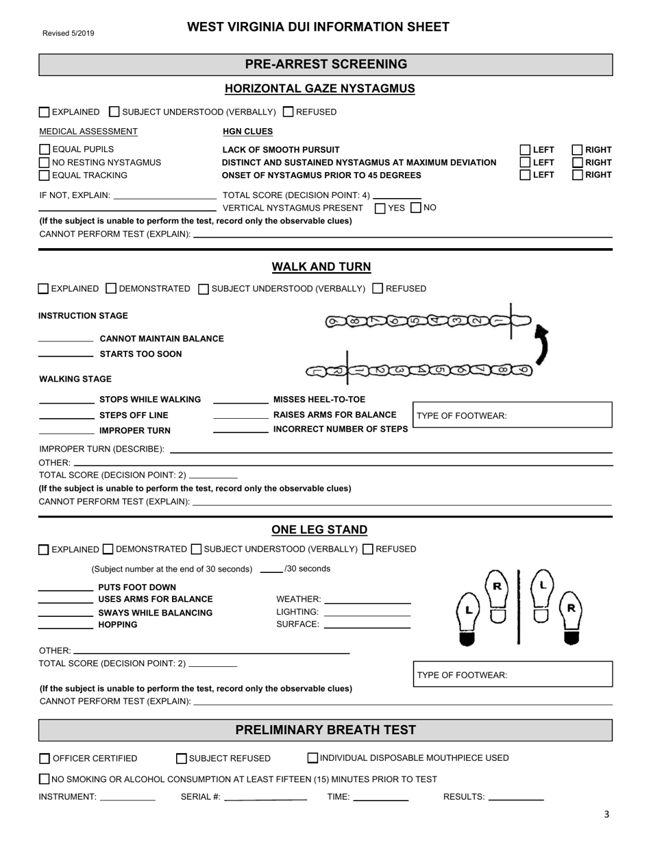 WVSP Form 78 (DMV-314) West Virginia Dui Information Sheet - West Virginia, Page 3