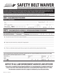Document preview: Form DMV-41-SB Safety Belt Waiver Physician's Certification of Disability - West Virginia
