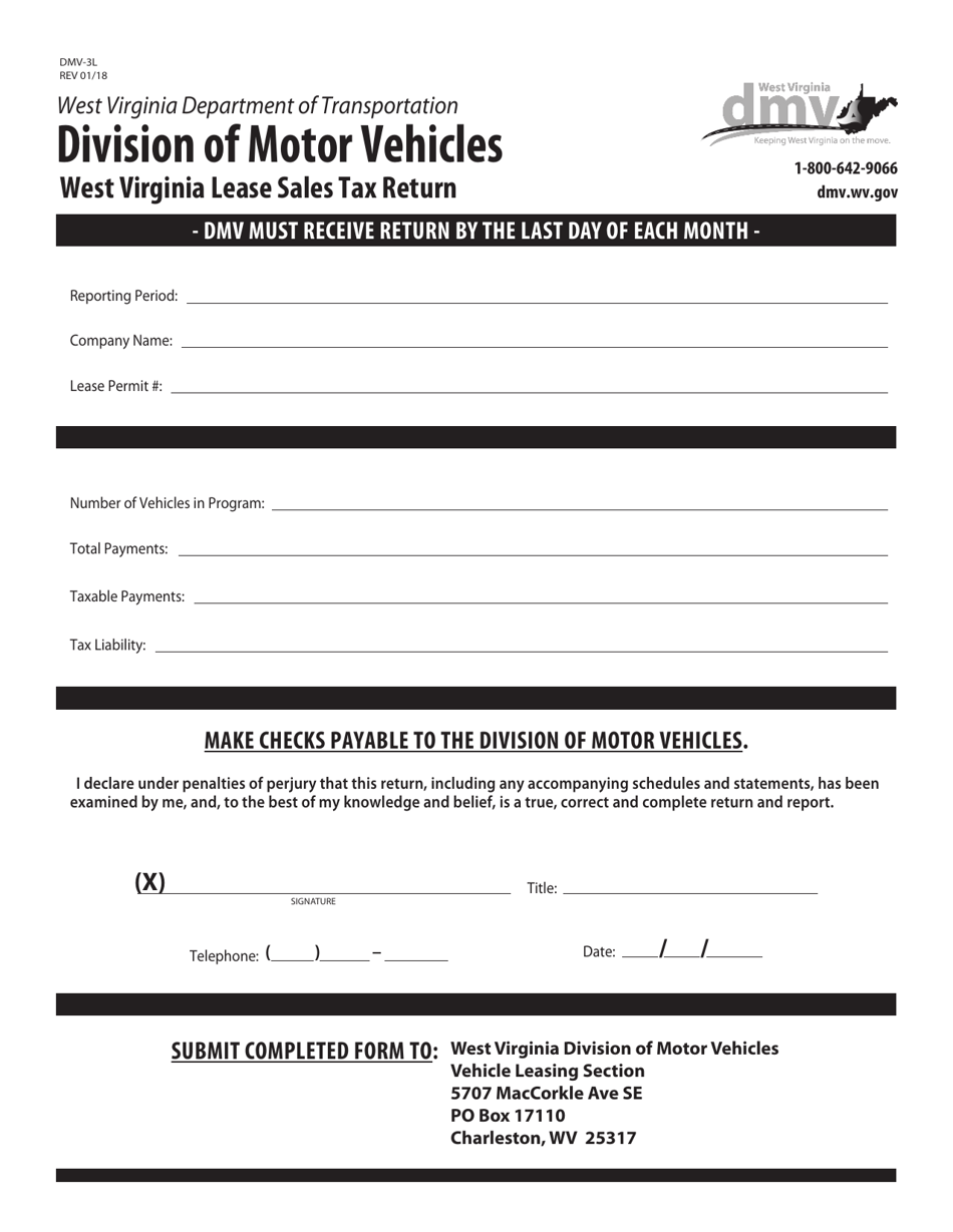 Form DMV3L Fill Out, Sign Online and Download Fillable PDF, West