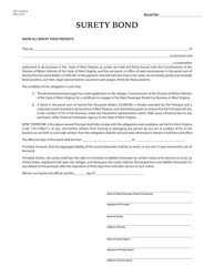 Document preview: Form MV-126-DS-R Surety Bond - Rentals - West Virginia