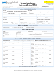 Form 280.486 Enrollment and Change Form for Retirees or Their Dependents Without Medicare - Vermont State Teachers Retirement System (Vstrs) - Vermont