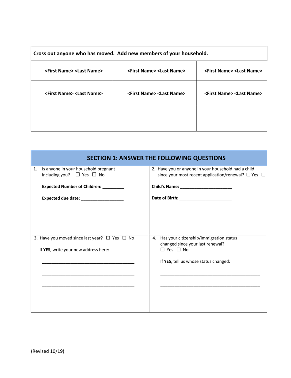Application for Medicaid Recertification / Renewal Form - Washington, D.C., Page 2