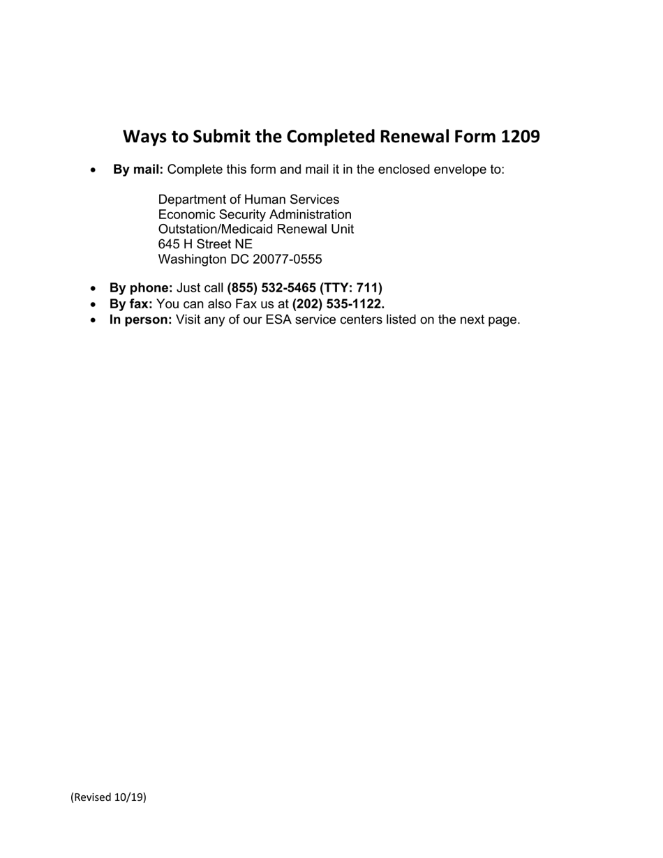 Application for Medicaid Recertification / Renewal Form - Washington, D.C., Page 5
