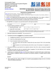 Document preview: Form A406-01MSLIC Military Spouse - Expedited License Application - Virginia