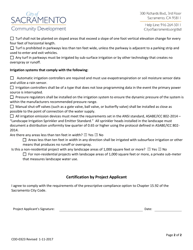 Form CDD-0323 Application for Prescriptive Compliance Option (Checklist) With Water Efficient Landscape Requirements - City of Sacramento, California, Page 2