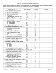 Form CDD-0197 Special Inspection Form - City of Sacramento, California, Page 3