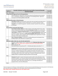 Document preview: Form CDD-0421 Cannabis Cultivation and Manufacturing Facilities Commercial Remodel Submittal Checklist - City of Sacramento, California