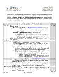 Document preview: Form CDD-0316 Electronic Plan Check (Epc) Submittal Verification Checklist - City of Sacramento, California