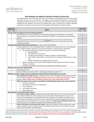 Document preview: Form CDD-0224 New Buildings and Additions Submittal Checklist (Commercial) - City of Sacramento, California