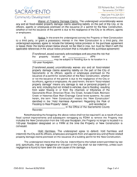 Form CDD-0315 Hold Harmless Agreement Regarding the Risk of Flooding to Real Property - City of Sacramento, California, Page 2