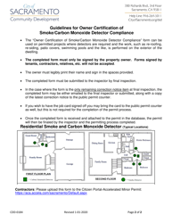 Form CDD-0184 Smoke/Carbon Monoxide Detector Compliance Owner Certification - City of Sacramento, California, Page 2