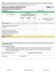 Form CDD-0179 2019 California Green Code VOC Self Certify Checklist - City of Sacramento, California, Page 9