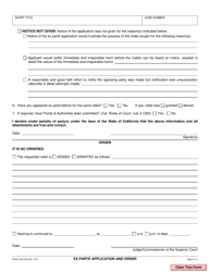 Form ADM-252 Ex Parte Application and Order - County of San Diego, California, Page 2