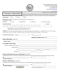 Document preview: E-Payment Authorization - West Virginia