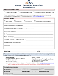 &quot;Monthly Parking Change/Cancellation Request Form&quot; - City of Sacramento, California