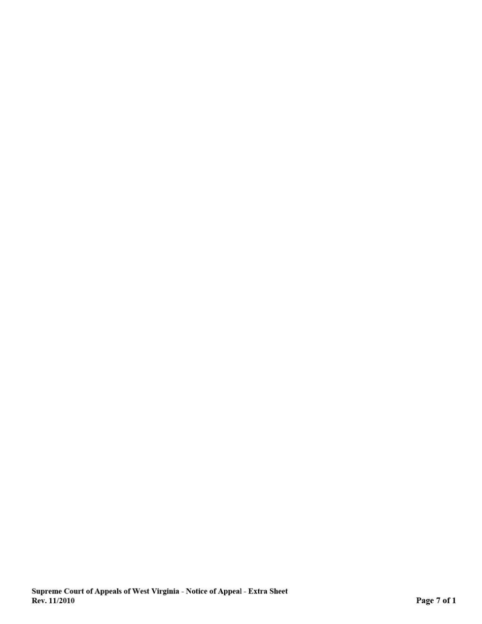 Notice of Appeal - Extra Sheet - West Virginia, Page 7