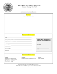 Document preview: Freedom of Information (Foil) Application to Access Records - Monroe County, New York