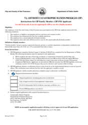 Document preview: Application for T.j. Anthony Catastrophic Illness Program Family Member (Cip-Fm) - City and County of San Francisco, California