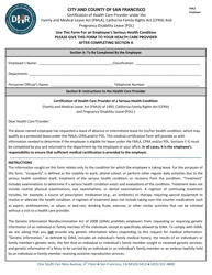 Document preview: Form FML2 Certification of Healthcare Provider - Employee - City and County of San Francisco, California