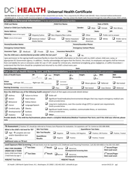 Universal Health Certificate - Washington, D.C.