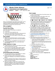 Document preview: Form MV2977 Musky Clubs Alliance License Plate Application - Wisconsin