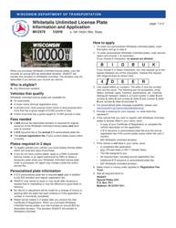 Document preview: Form MV2978 Whitetails Unlimited License Plate Application - Wisconsin