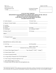 Document preview: Form WW-8 Application and Site Registration for Land Application of Water Produced From Coalbed Methane Well - West Virginia