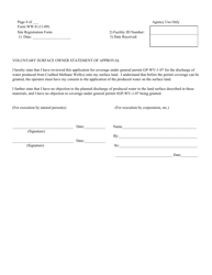 Form WW-8 Application and Site Registration for Land Application of Water Produced From Coalbed Methane Well - West Virginia, Page 4