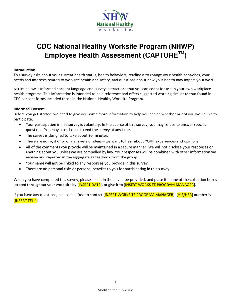 Cdc Employee Health Assessment Capture Fill Out Sign Online And Download Pdf Templateroller 6295