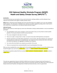 CDC Nhwp Health and Safety Climate Survey (Inputs), Page 2
