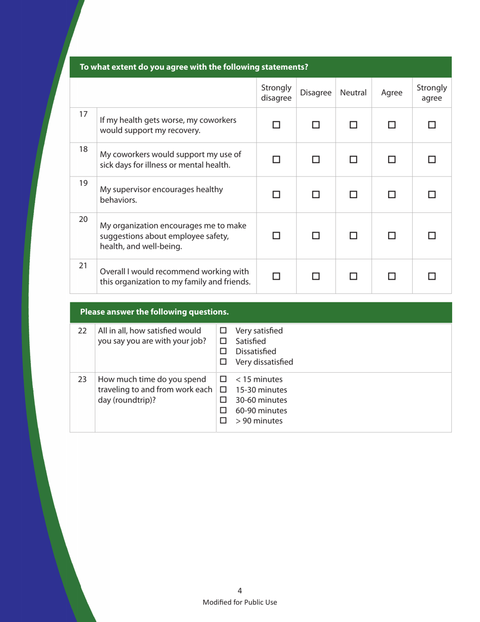 CDC Nhwp Health and Safety Climate Survey (Inputs), Page 5