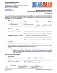 Form A450-TAPPR_CERT Tattooer Apprentice Certification Application - Virginia, Page 13