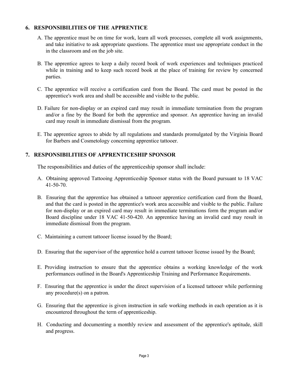 Form A450-TAPPR_CERT Tattooer Apprentice Certification Application - Virginia, Page 6