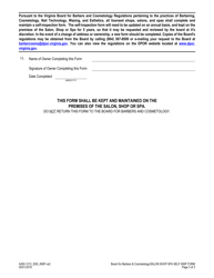 Form A450-1213_SSS_INSP Salon, Shop &amp; SPA Self Inspection Form - Virginia, Page 4