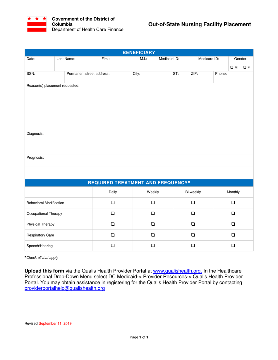 Washington, D.C. Out-of-State Nursing Facility Placement Download ...