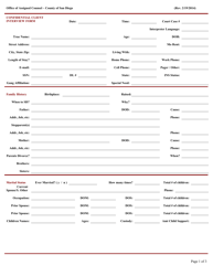 Initial Oac Basic Client Interview Form - County of San Diego, California